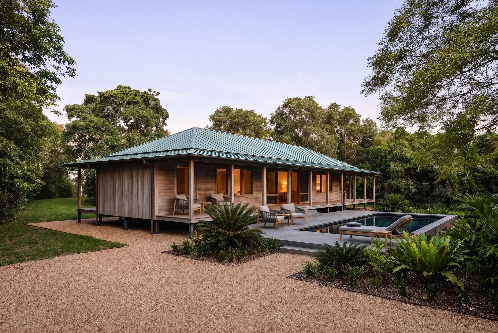 Lot 16, an architect study of a home on the cleared site