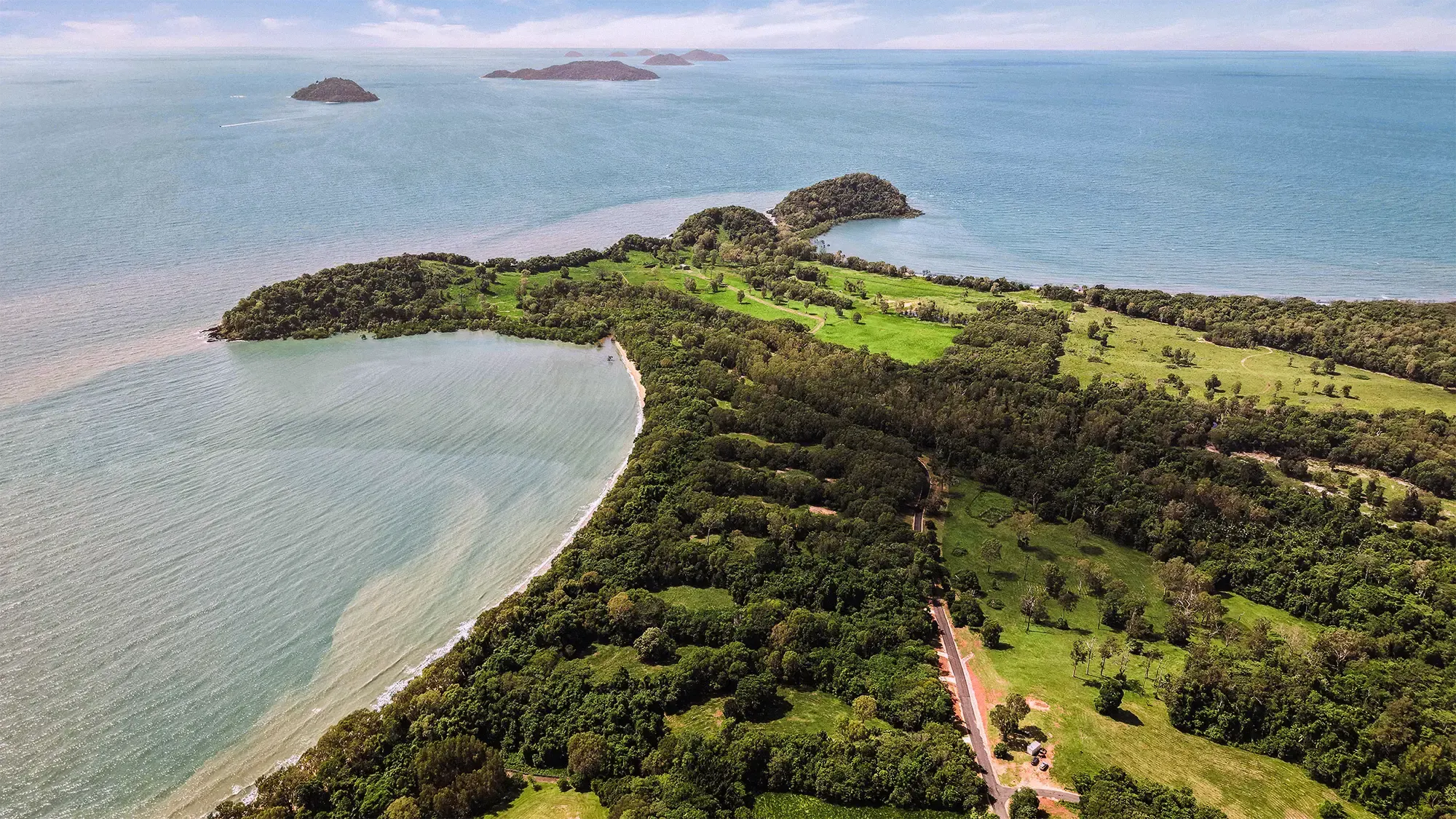 Lot 17 from the air, the surveyed boundary drawn over the clean aerial