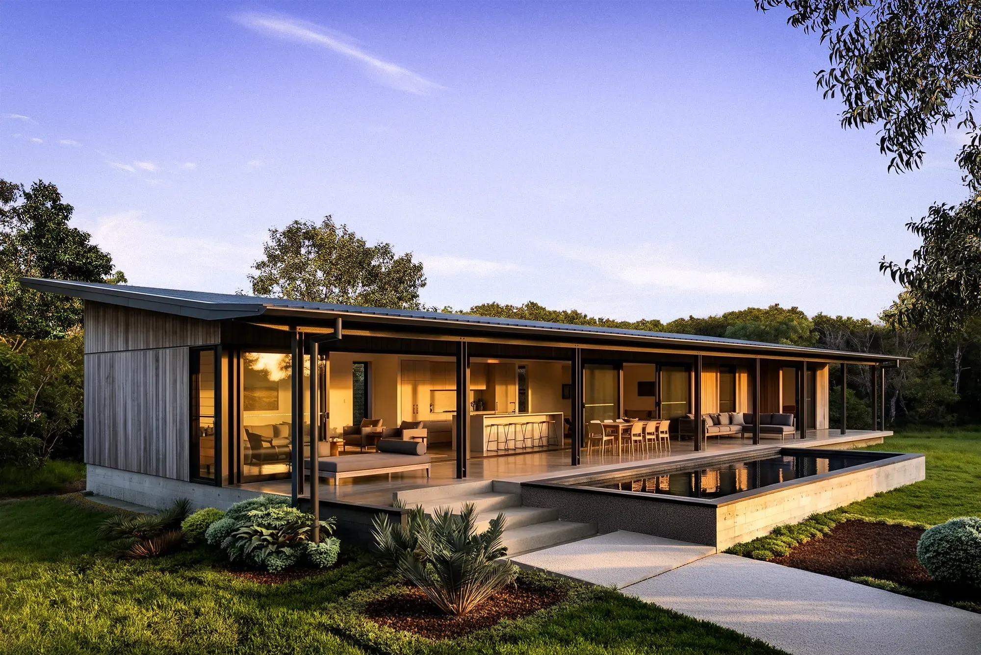 Lot 19, an architect study of a home on the cleared site