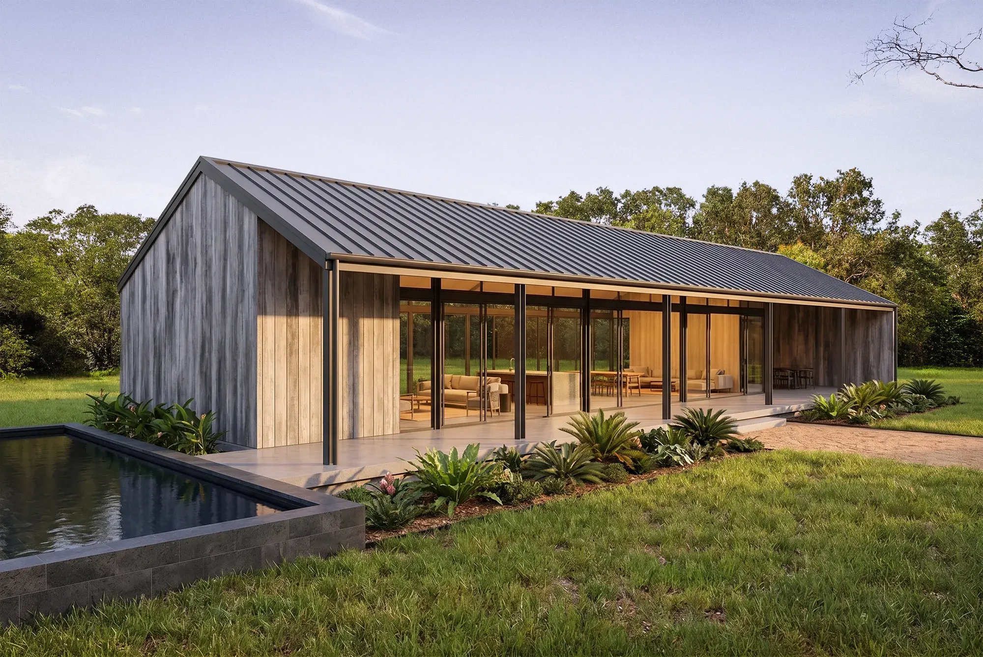 Lot 20, an architect study of a home on the cleared site