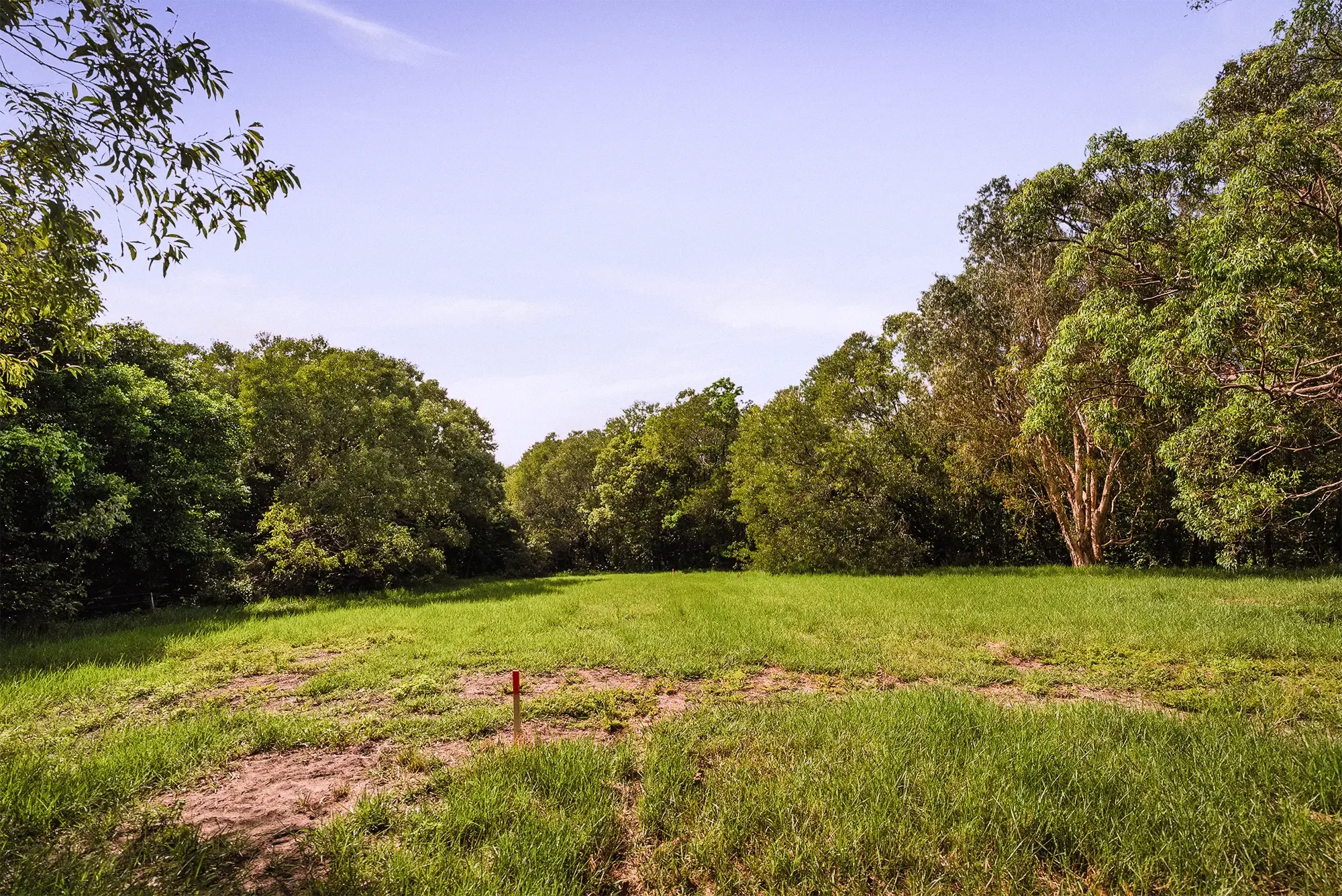 Lot 21 from the ground, at the survey peg