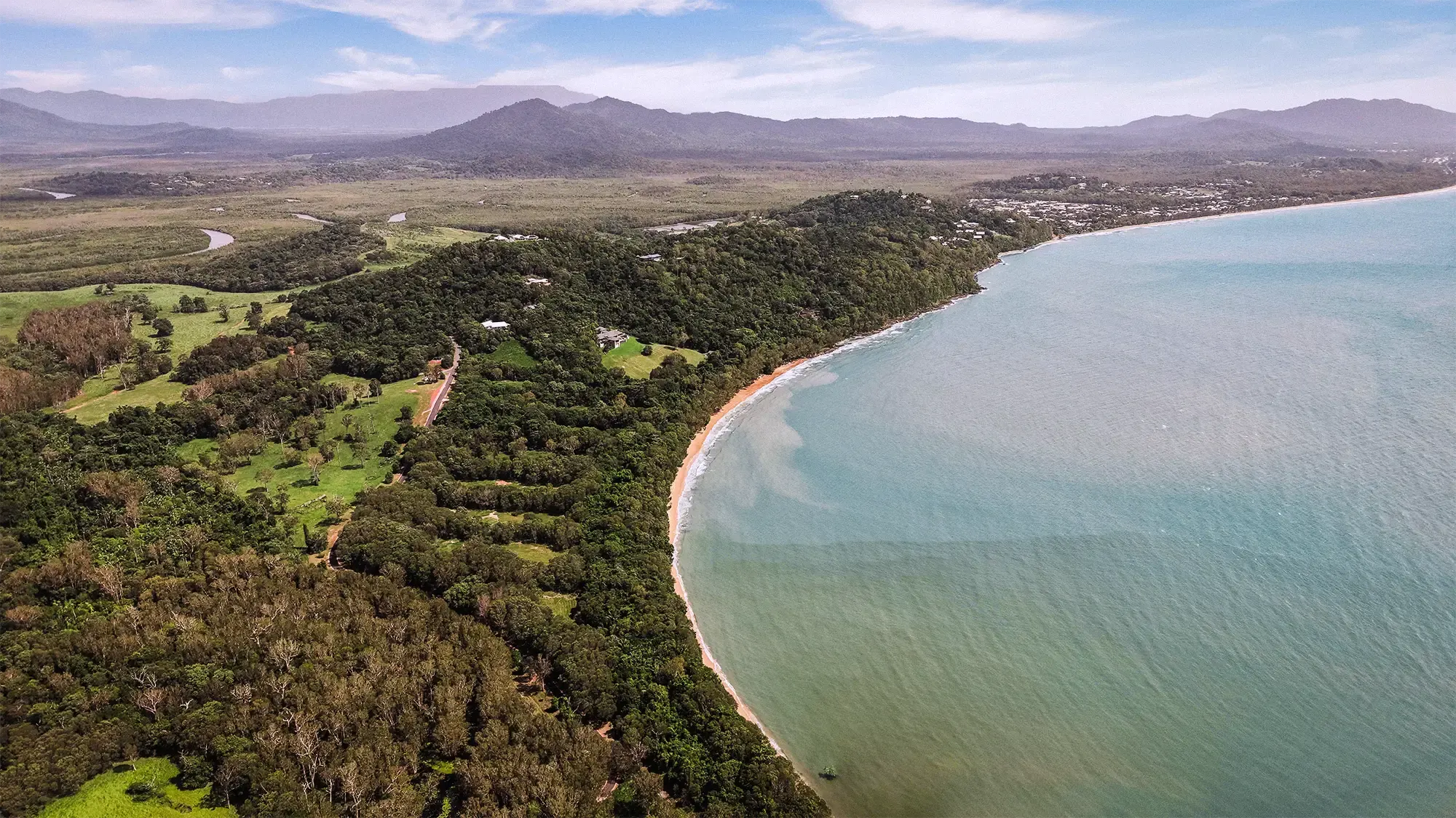 Lot 22 from the air, the surveyed boundary drawn over the clean aerial
