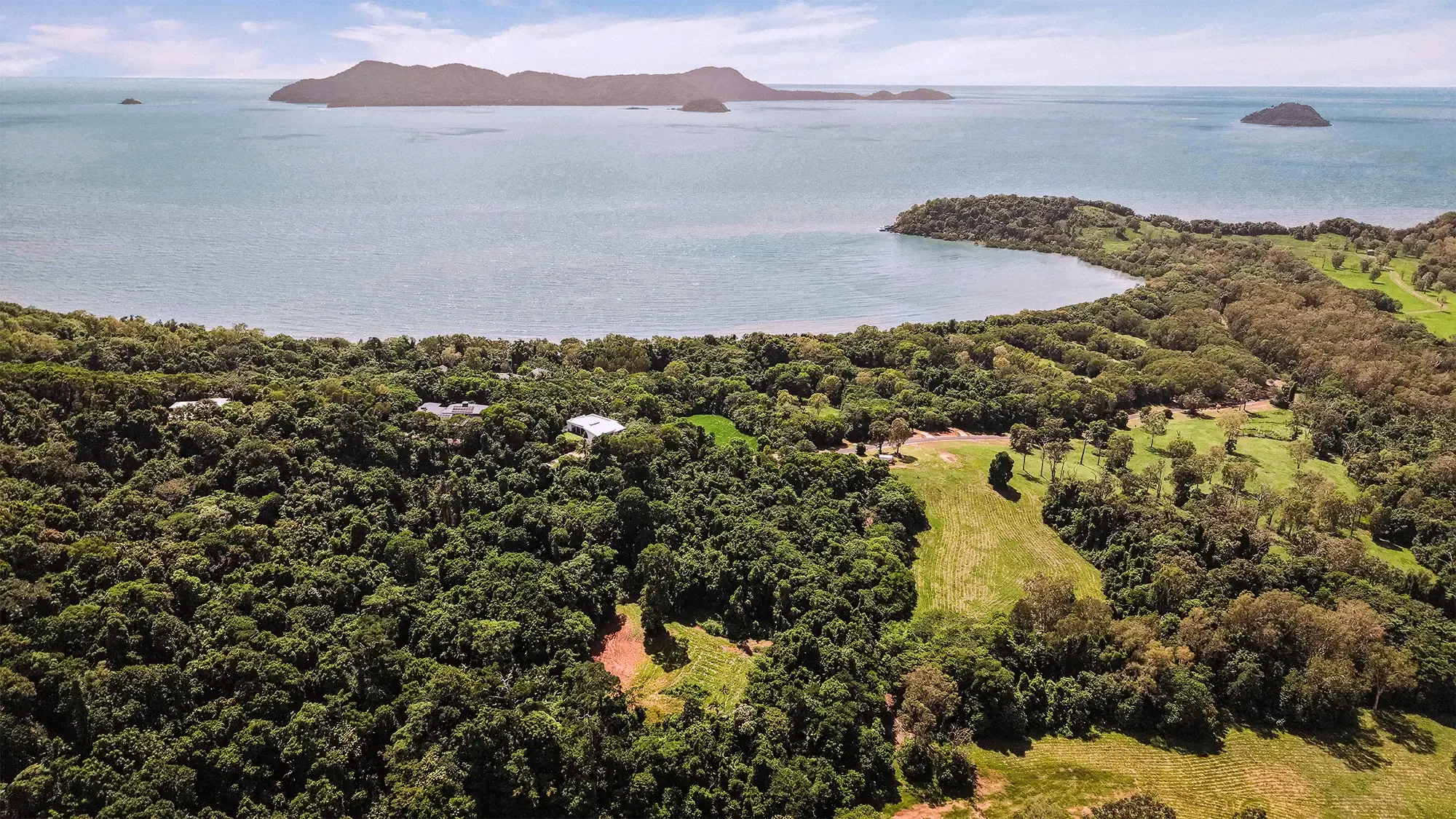 Lot 23 from the air, the surveyed boundary drawn over the clean aerial