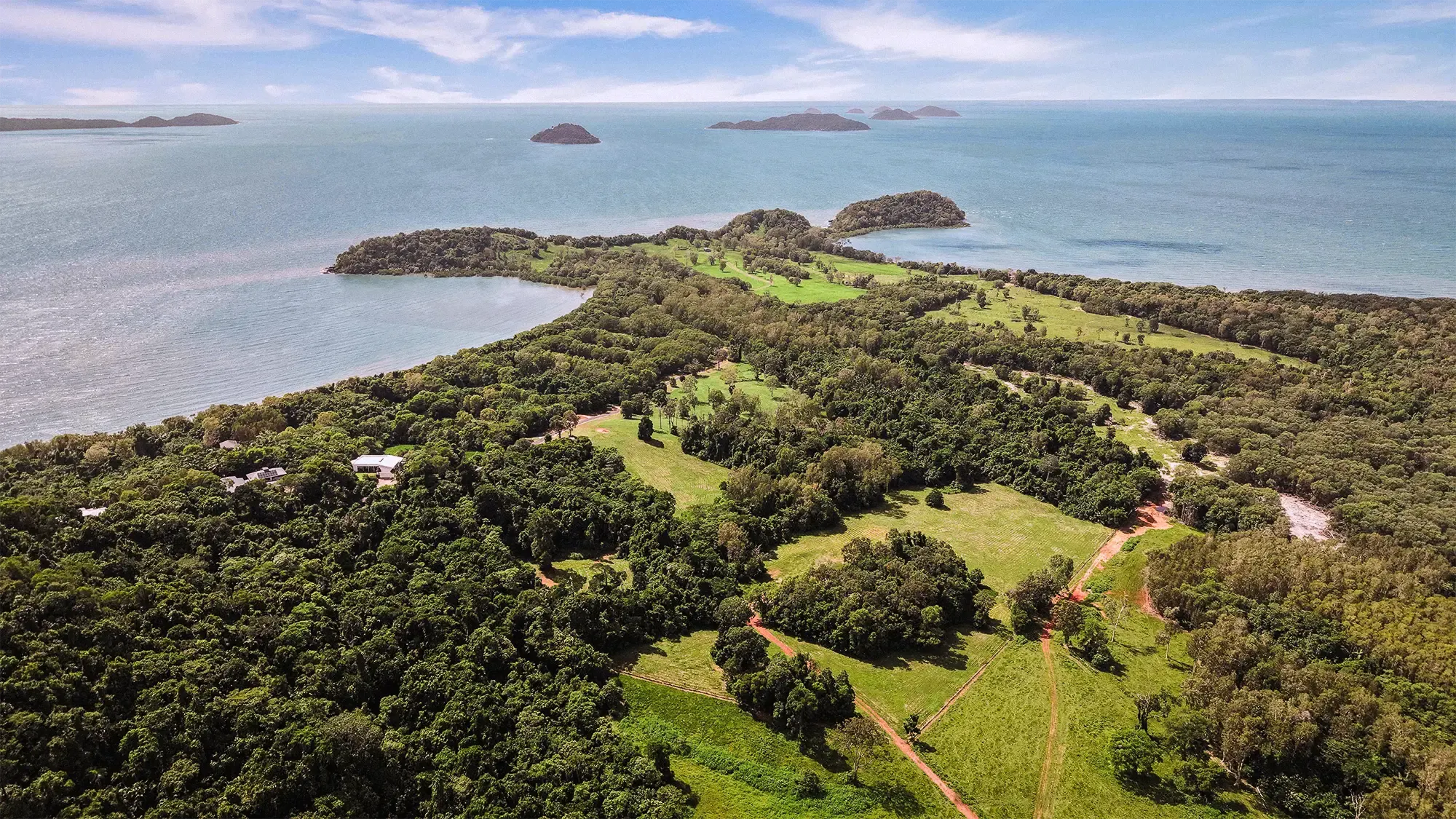 Lot 25 from the air, the surveyed boundary drawn over the clean aerial